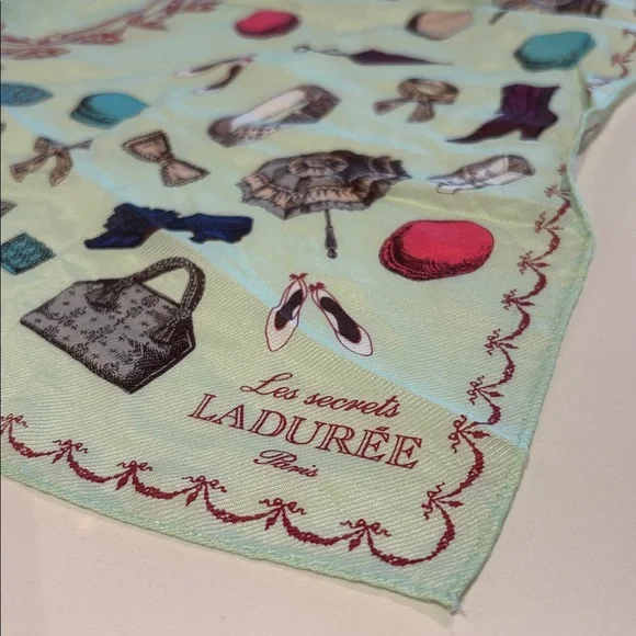 Ladurée Paris Printed Green Scarf - Picture 2 of 4